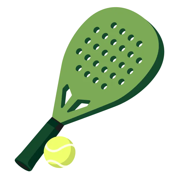 padel racket and ball